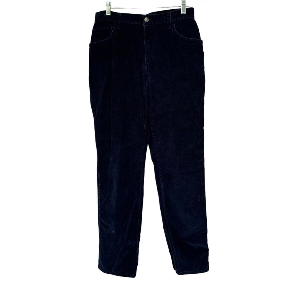 Faded Glory 12 Average Corduroy Jeans Women’s Navy Straight Leg Stretch 5 Pocket